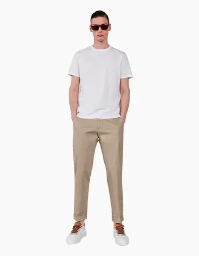 Peg Cropped Cuffed Pants